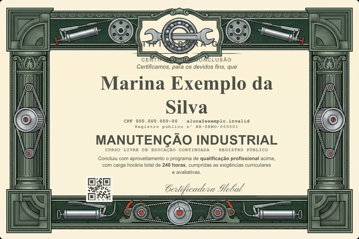 Capa do curso Manutenção Industrial