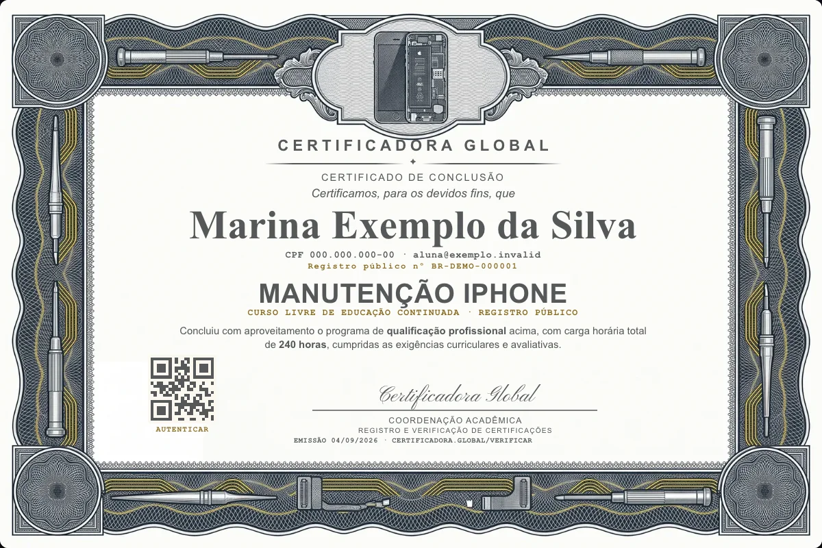 Capa do curso Manutenção Iphone