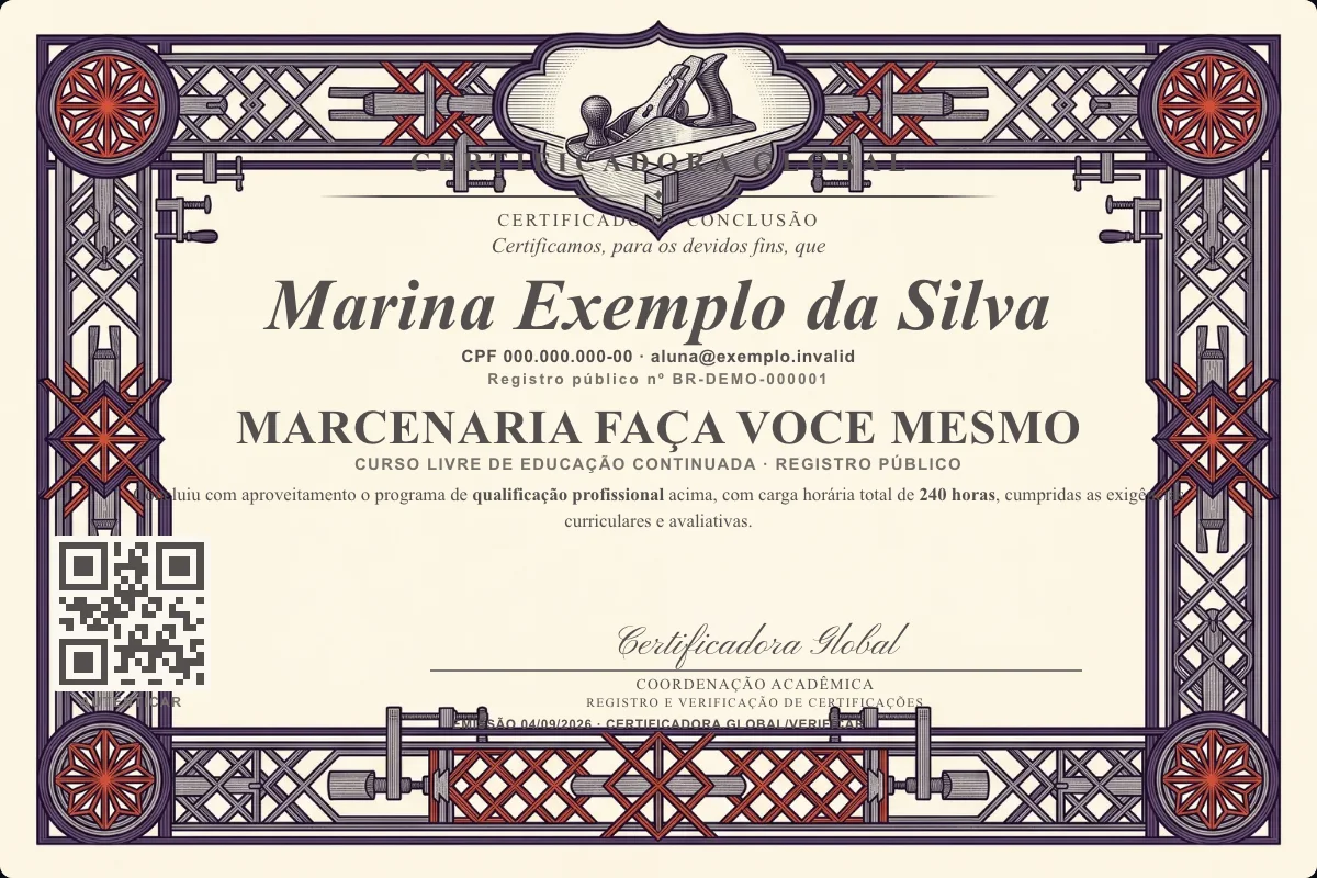 Capa do curso Marcenaria Faça Voce Mesmo