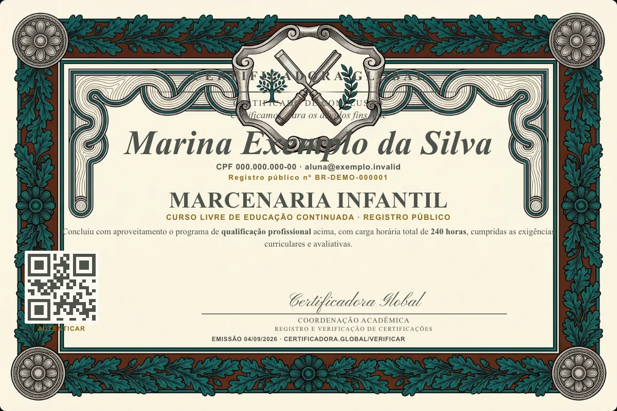 Capa do curso Marcenaria Infantil