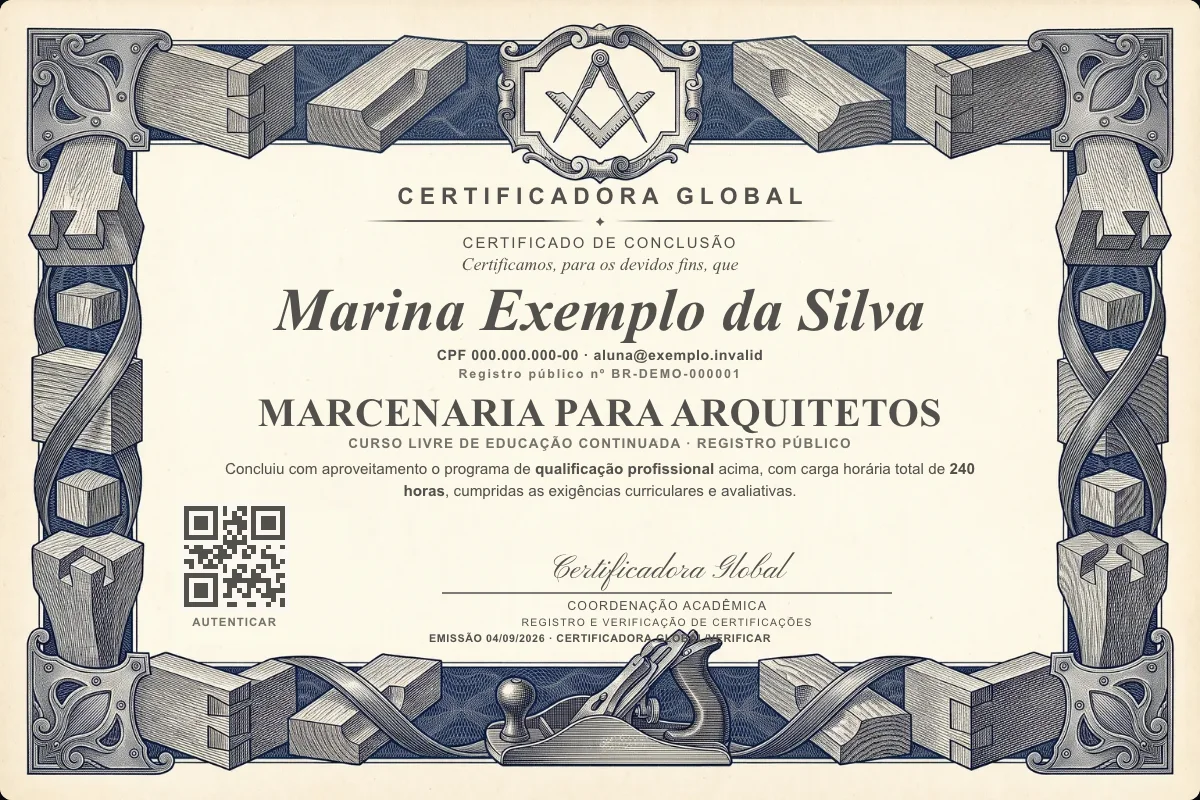 Capa do curso Marcenaria para Arquitetos