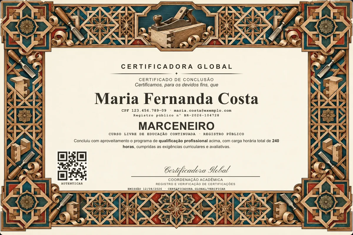 Capa do curso Marceneiro