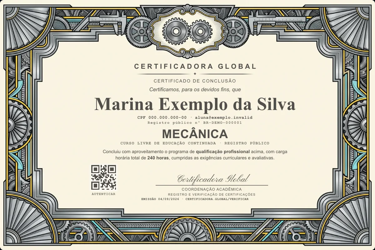 Capa do curso Mecânica