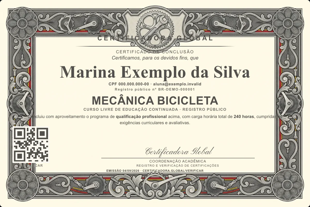 Capa do curso Mecânica Bicicleta