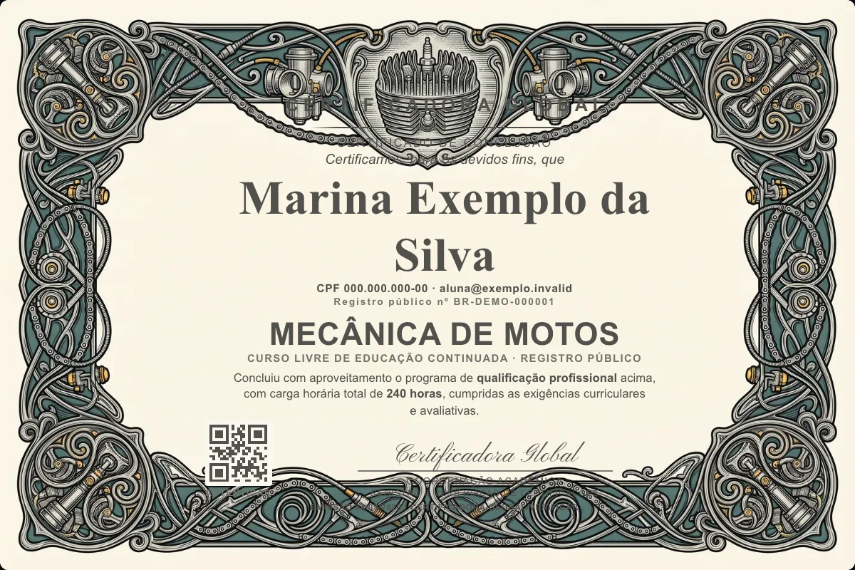 Capa do curso Mecânica de Motos