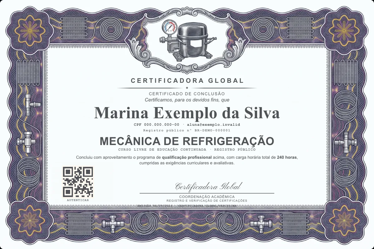 Capa do curso Mecânica de Refrigeração