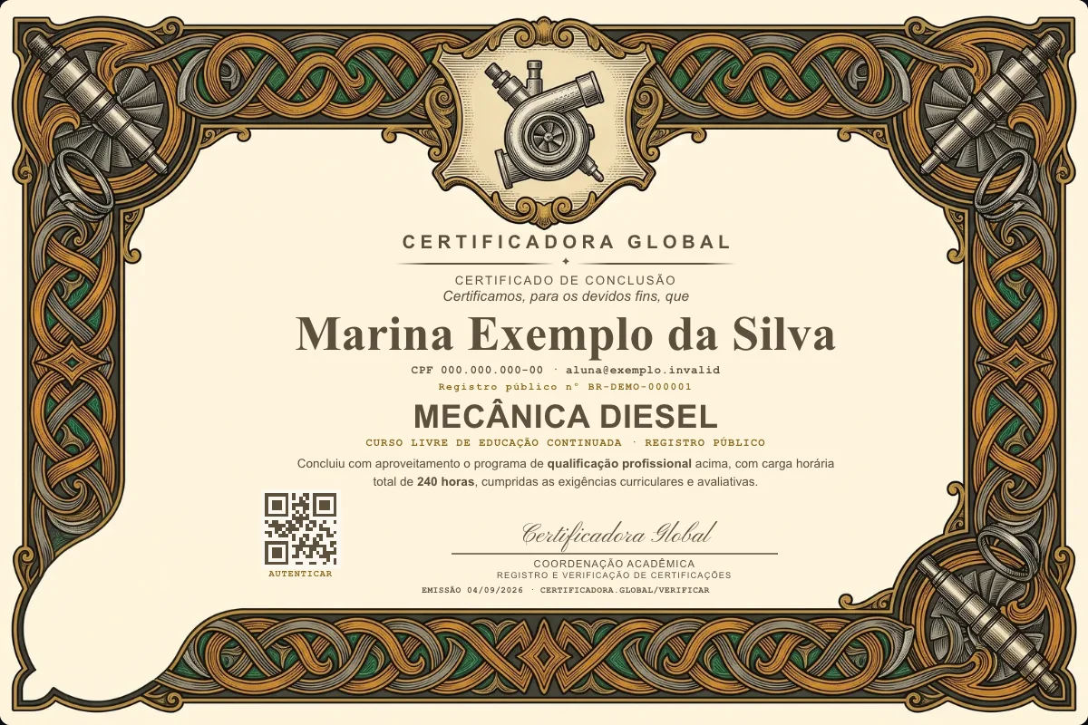 Capa do curso Mecânica Diesel