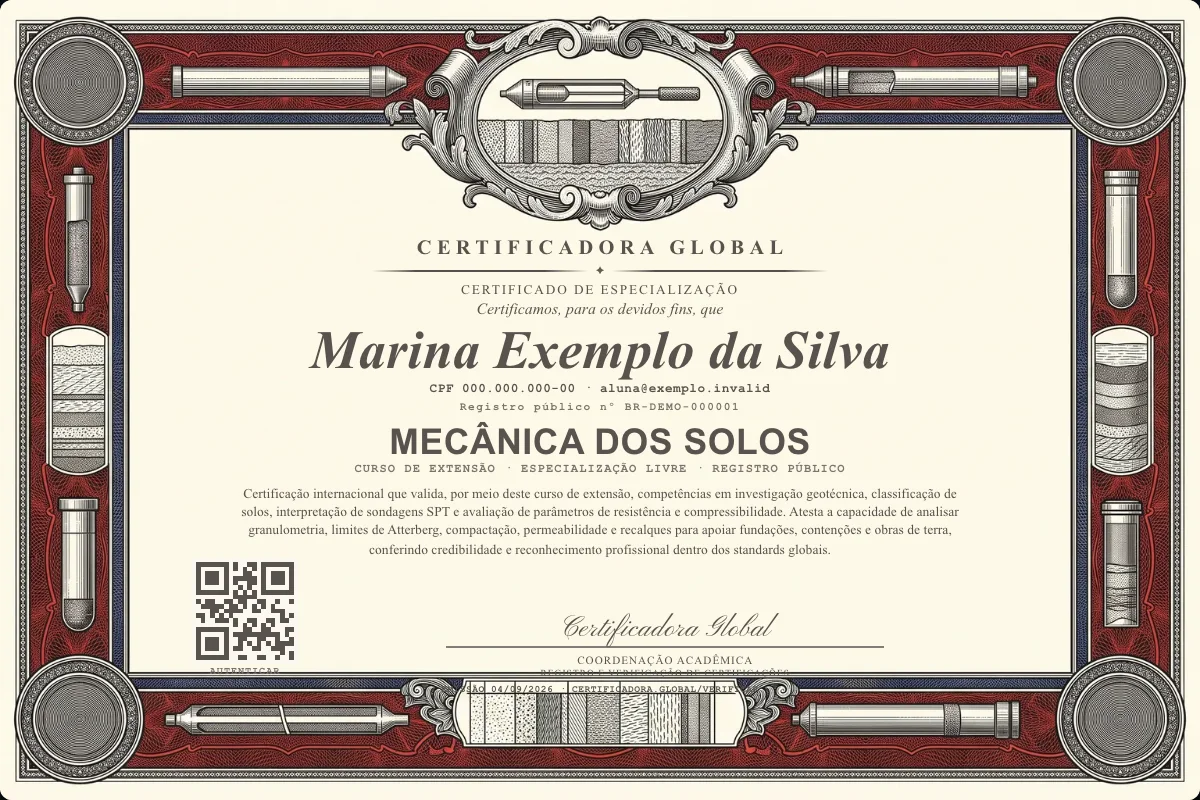 Capa do curso Mecânica dos Solos