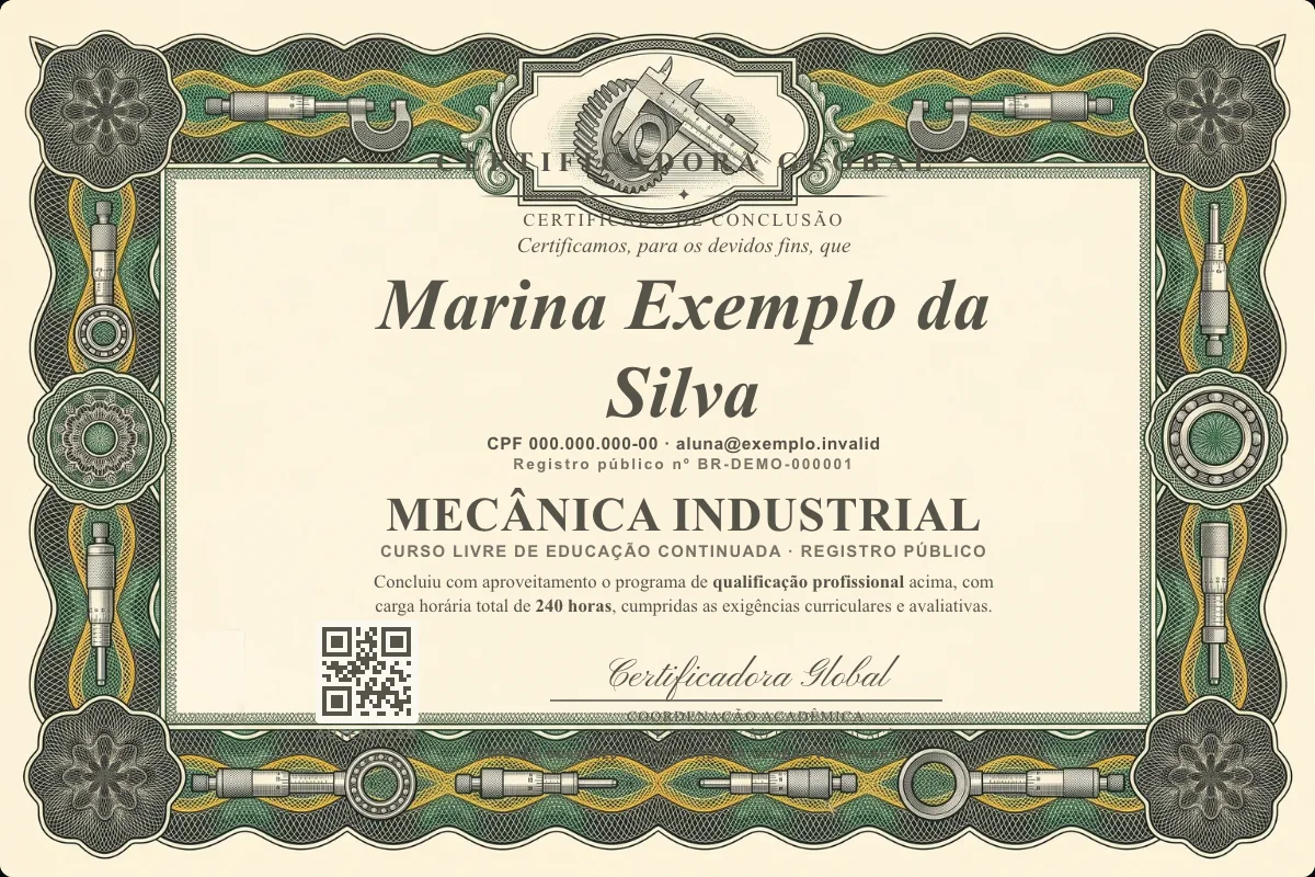 Capa do curso Mecânica Industrial