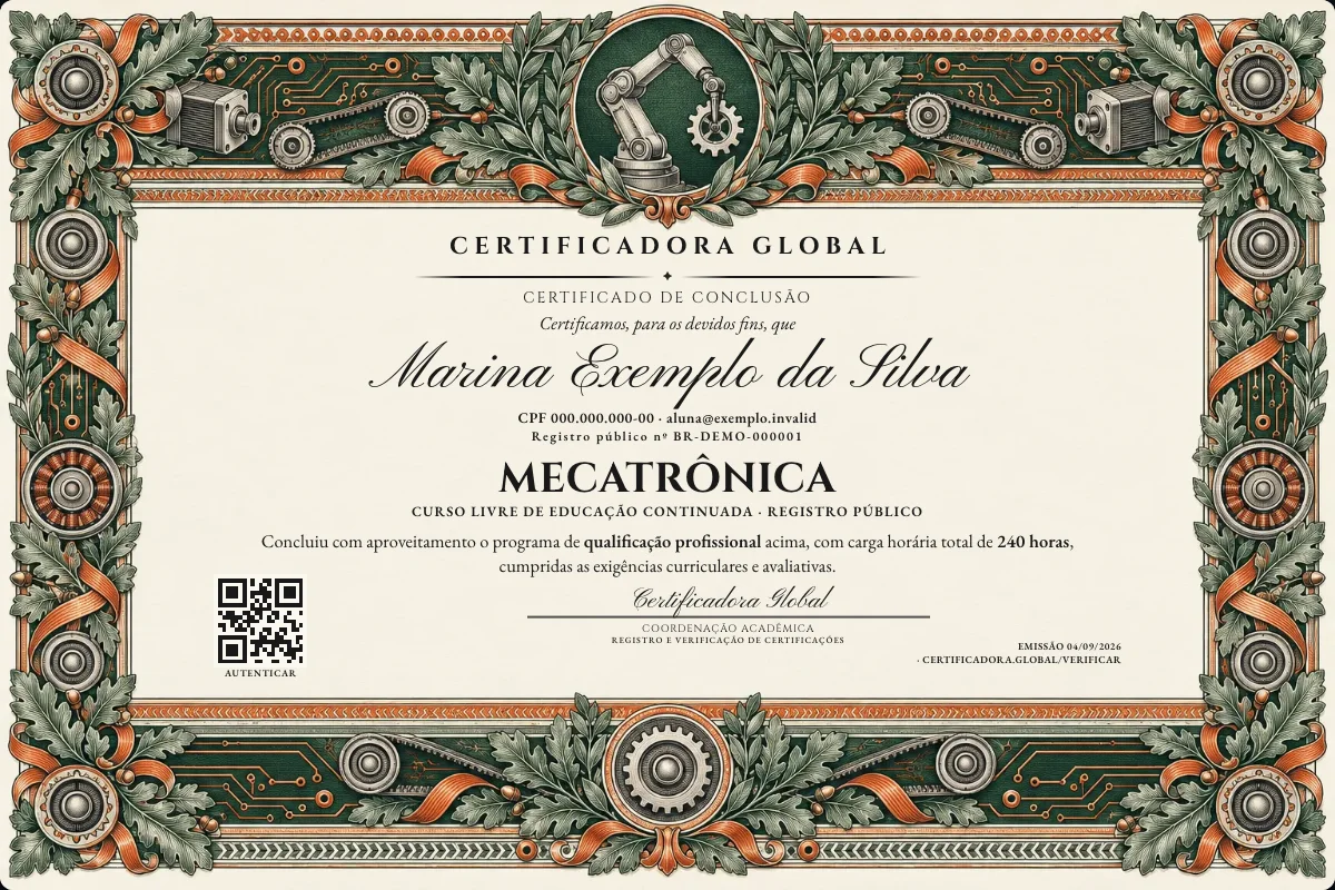 Capa do curso Mecatrônica