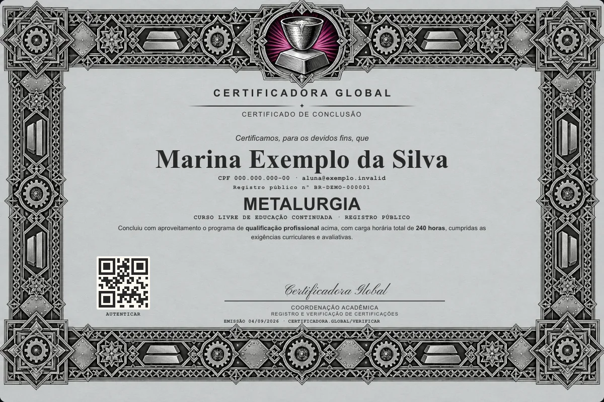 Capa do curso Metalurgia
