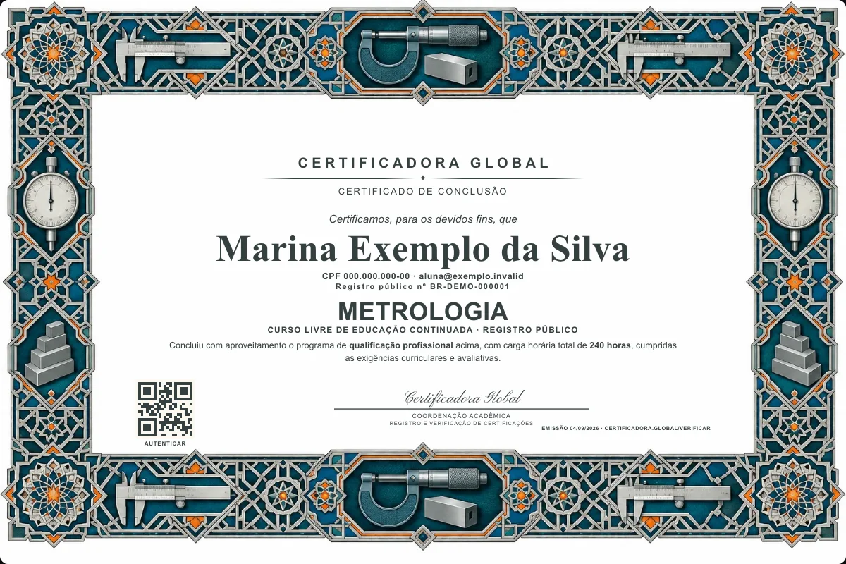 Capa do curso Metrologia