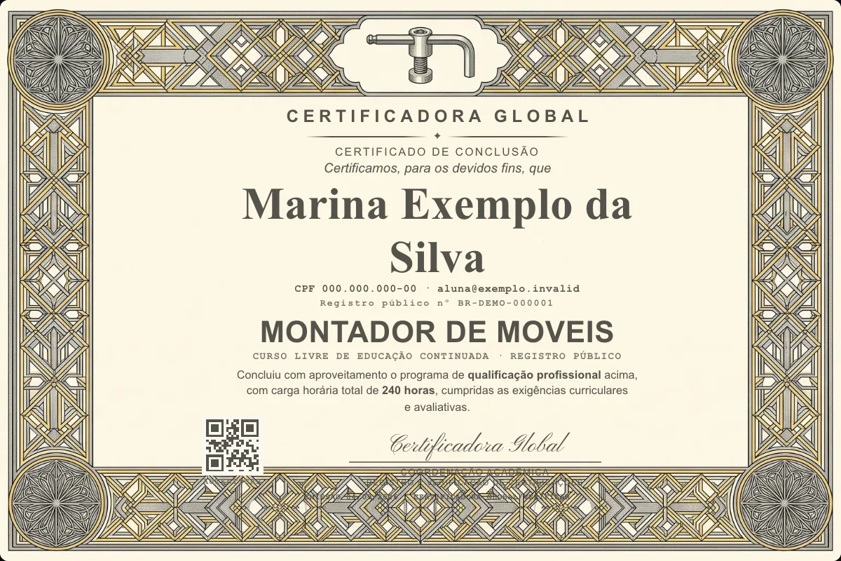 Capa do curso Montador de Moveis