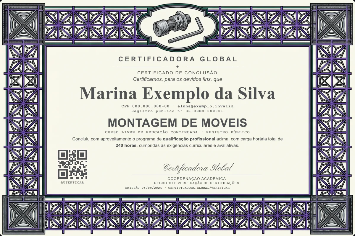 Capa do curso Montagem de Moveis