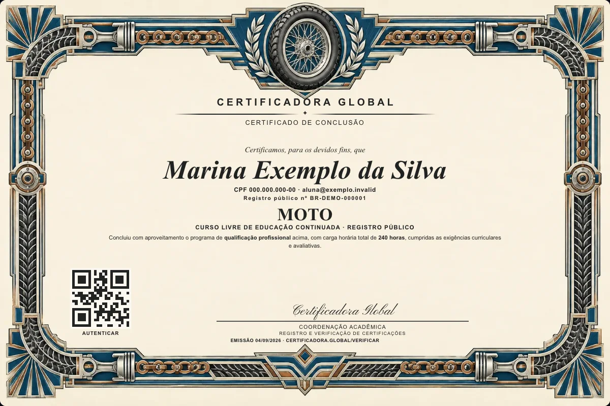 Capa do curso Moto