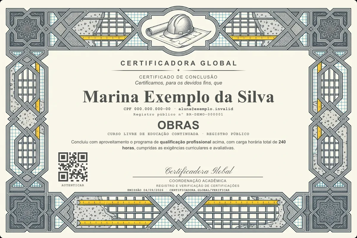 Capa do curso Obras