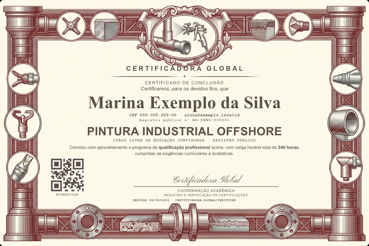 Capa do curso Pintura Industrial Offshore