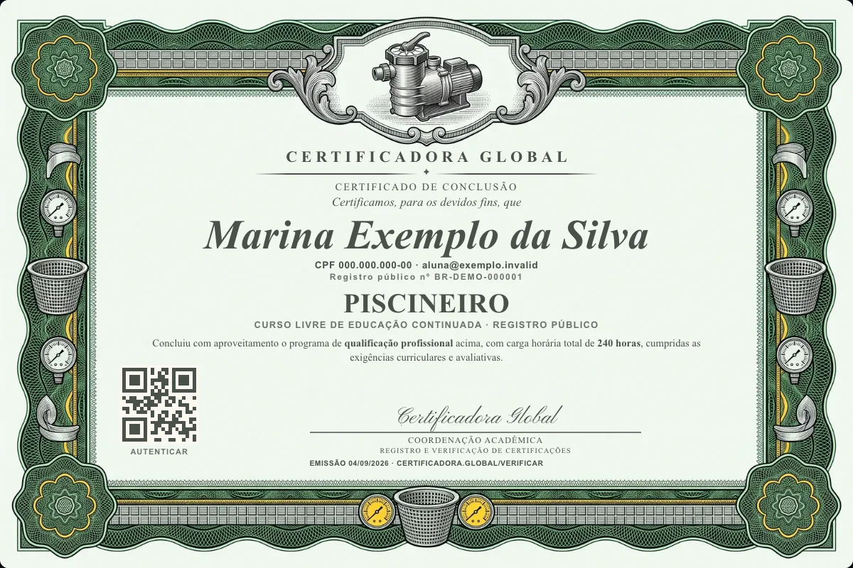 Capa do curso Piscineiro