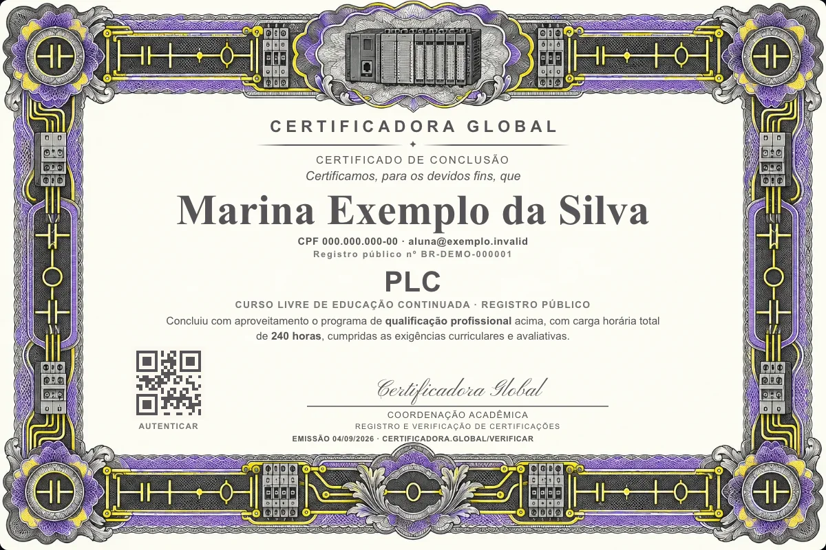 Capa do curso PLC