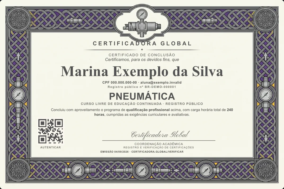 Capa do curso Pneumática