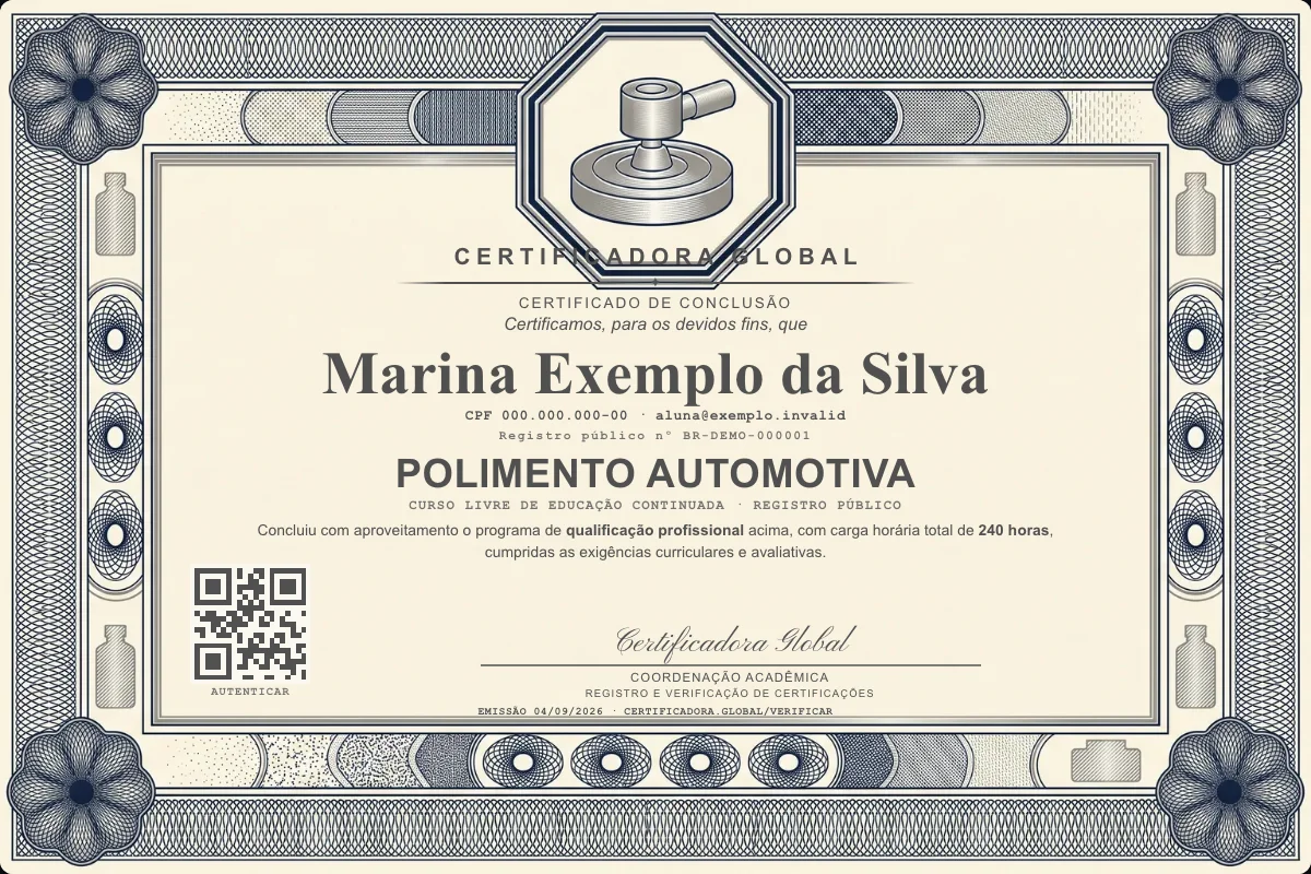 Capa do curso Polimento Automotiva