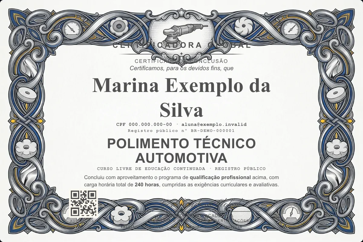Capa do curso Polimento Técnico Automotiva