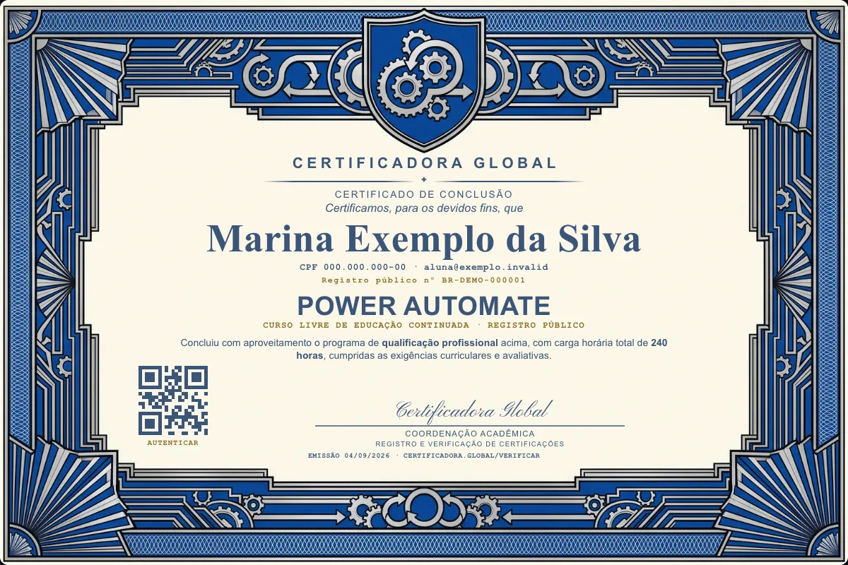 Capa do curso Power Automate