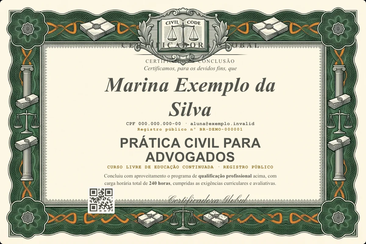 Capa do curso Prática Civil para Advogados