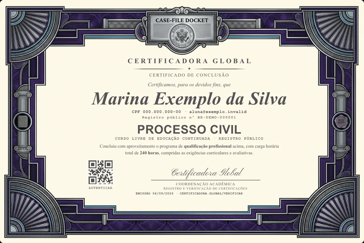 Capa do curso Processo Civil