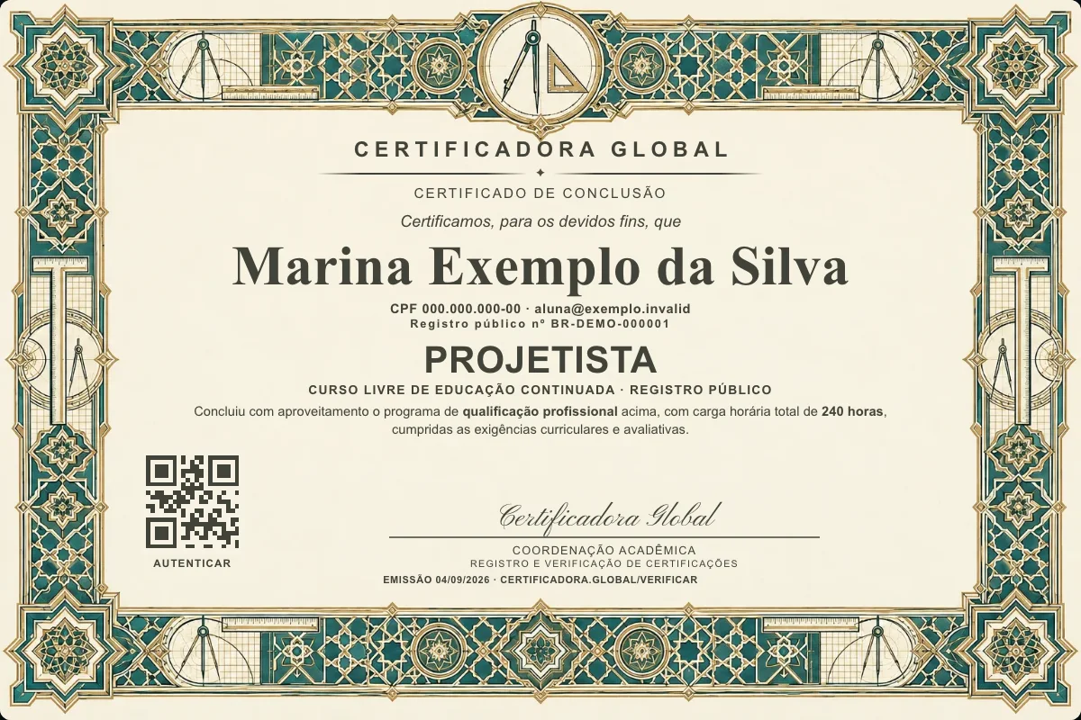 Capa do curso Projetista