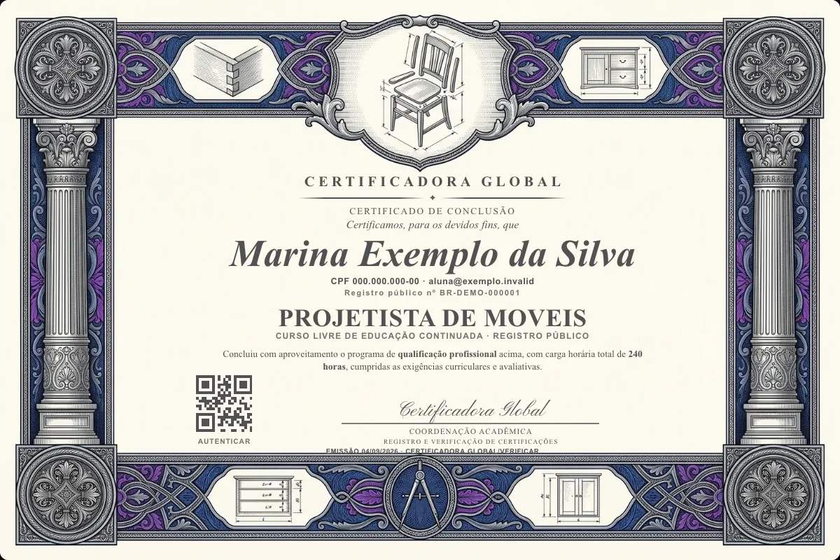 Capa do curso Projetista de Moveis