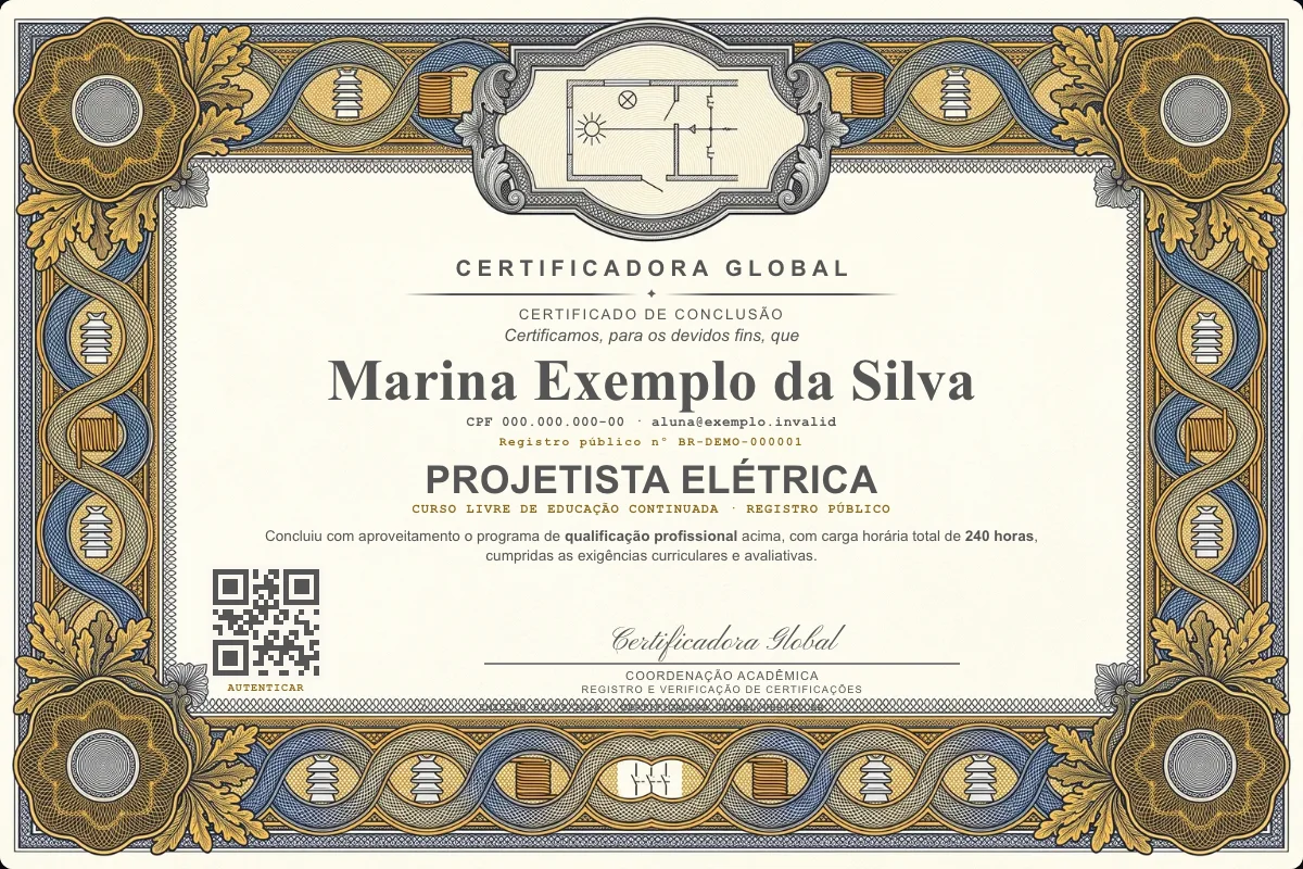 Capa do curso Projetista Elétrica