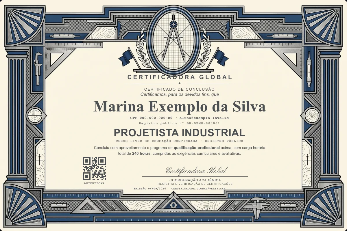 Capa do curso Projetista Industrial