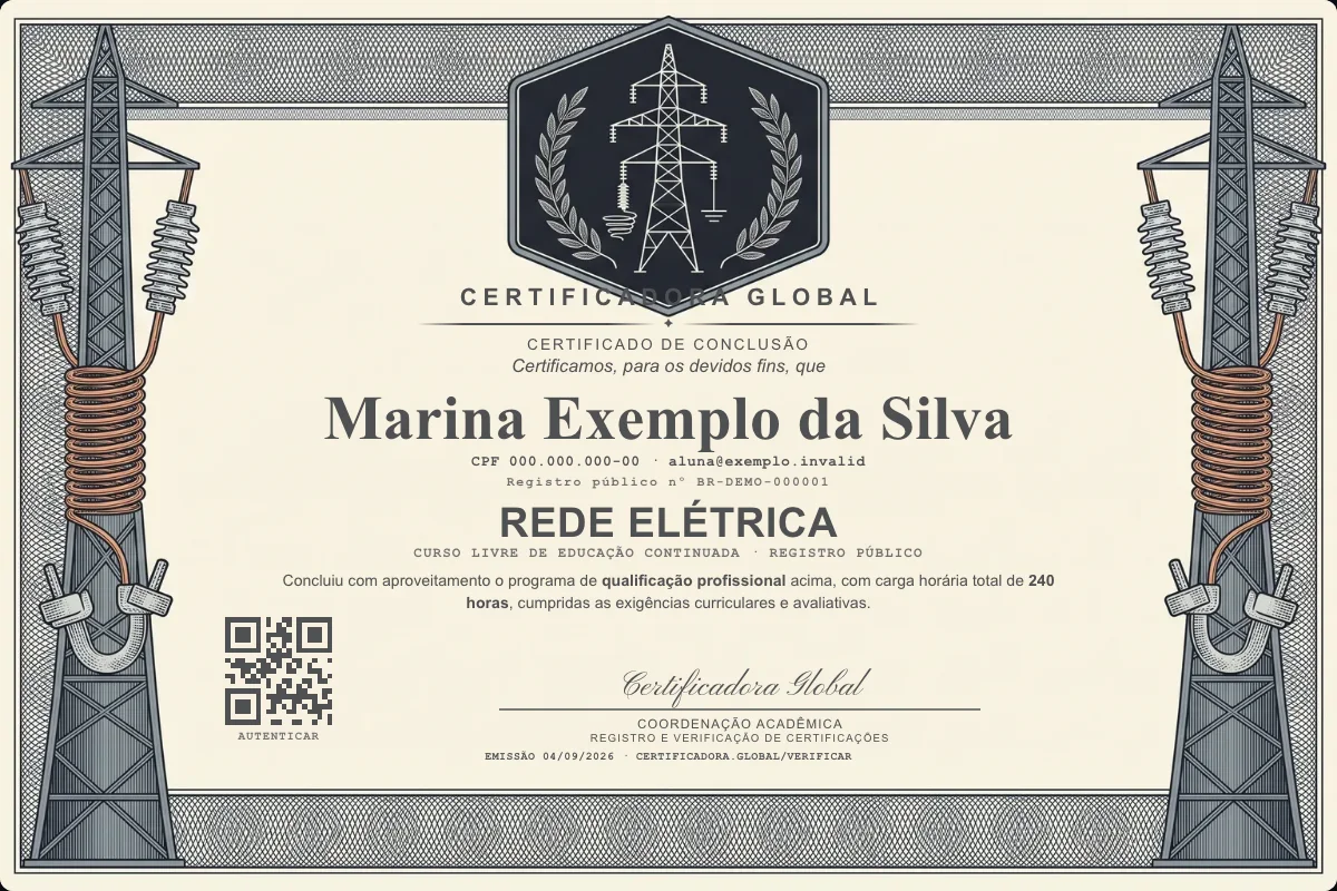 Capa do curso Rede Elétrica