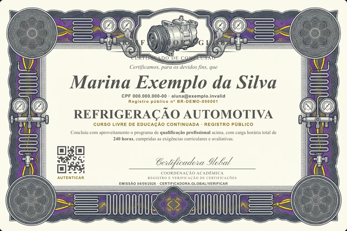 Capa do curso Refrigeração Automotiva