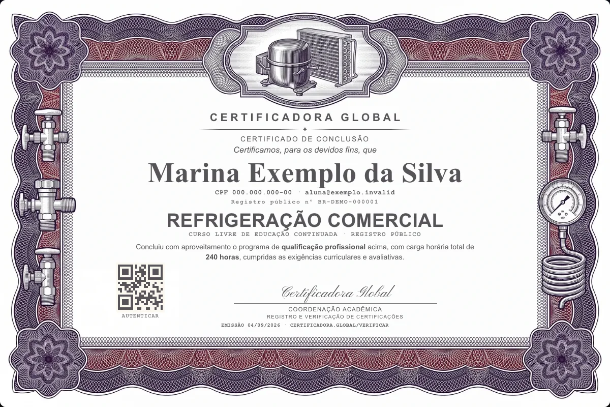 Capa do curso Refrigeração Comercial