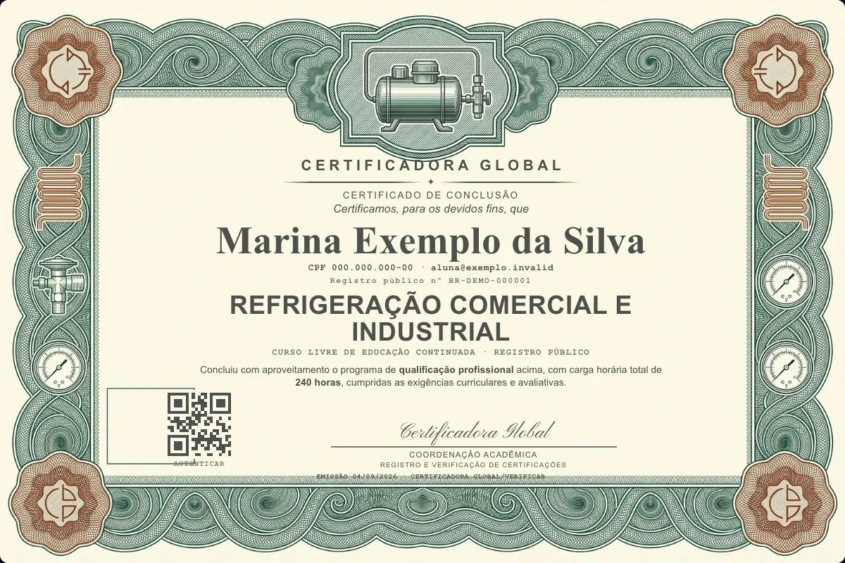 Capa do curso Refrigeração Comercial e Industrial