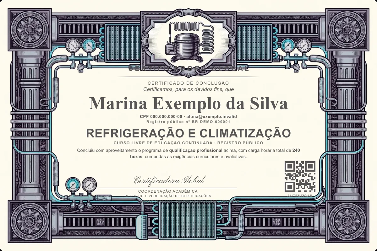 Capa do curso Refrigeração e Climatização