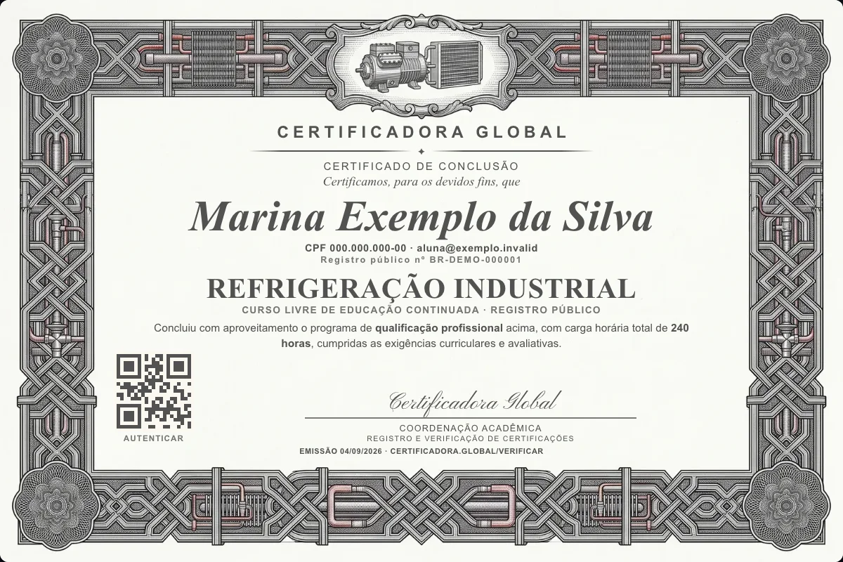Capa do curso Refrigeração Industrial