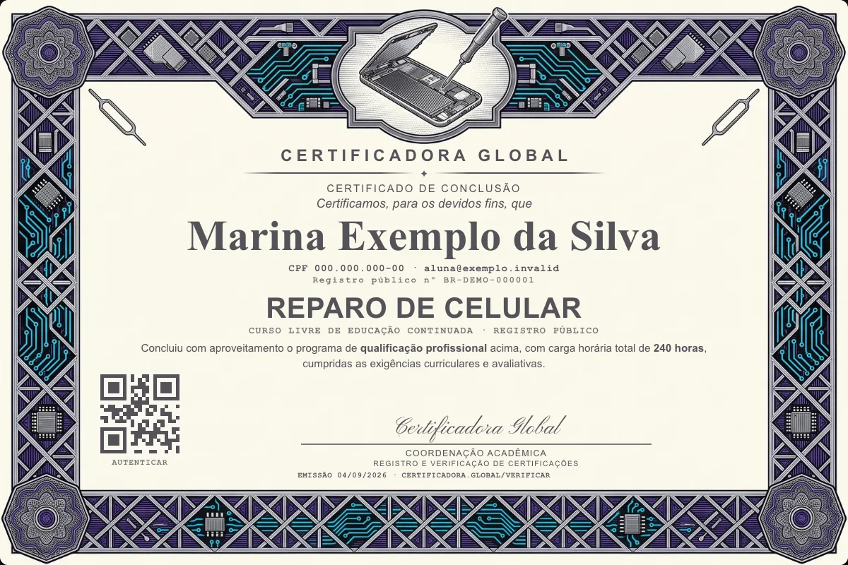 Capa do curso Reparo de Celular