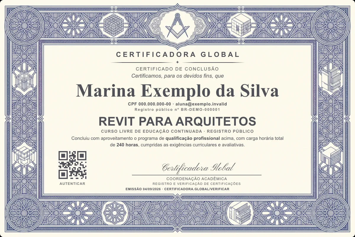 Capa do curso Revit para Arquitetos