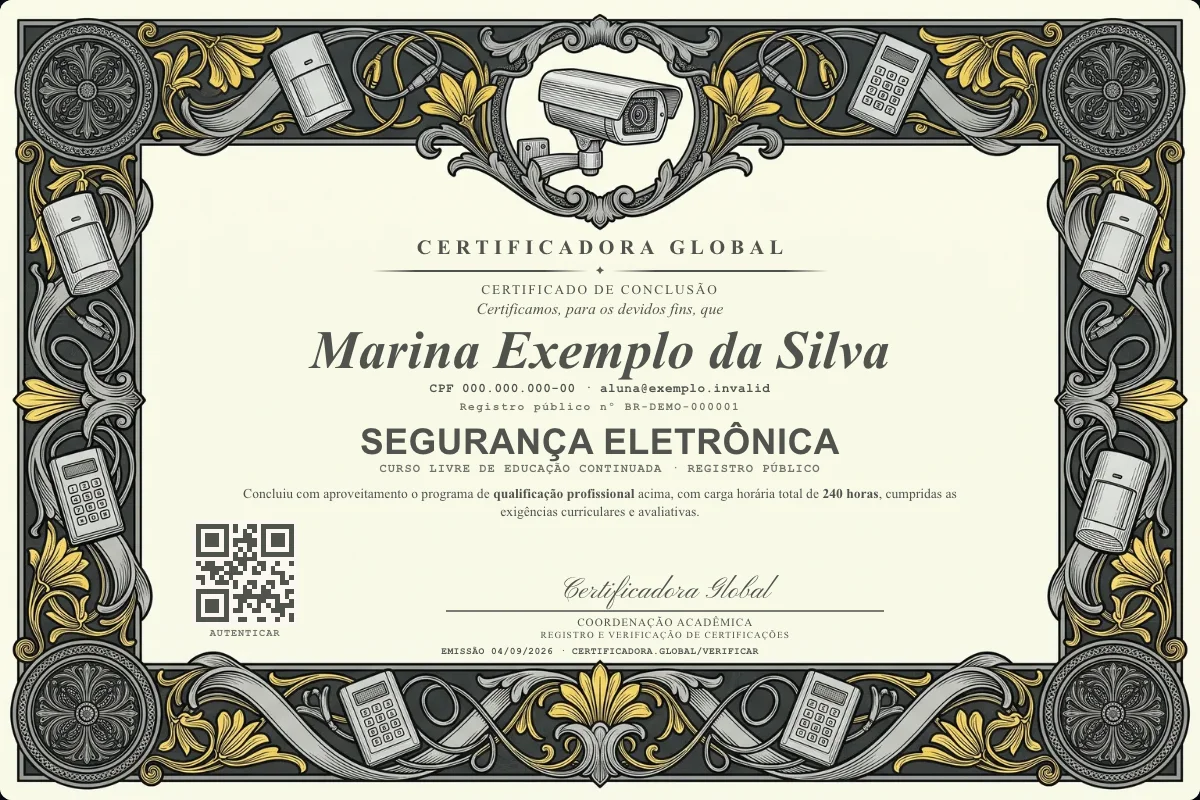 Capa do curso Segurança Eletrônica