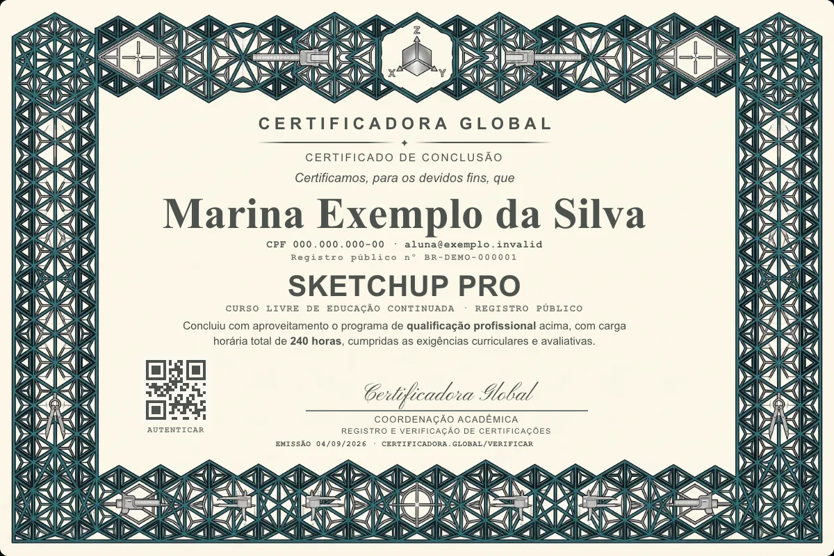 Capa do curso Sketchup Pro