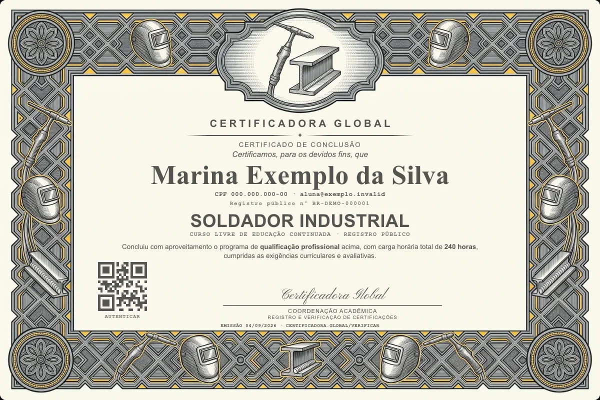 Capa do curso Soldador Industrial