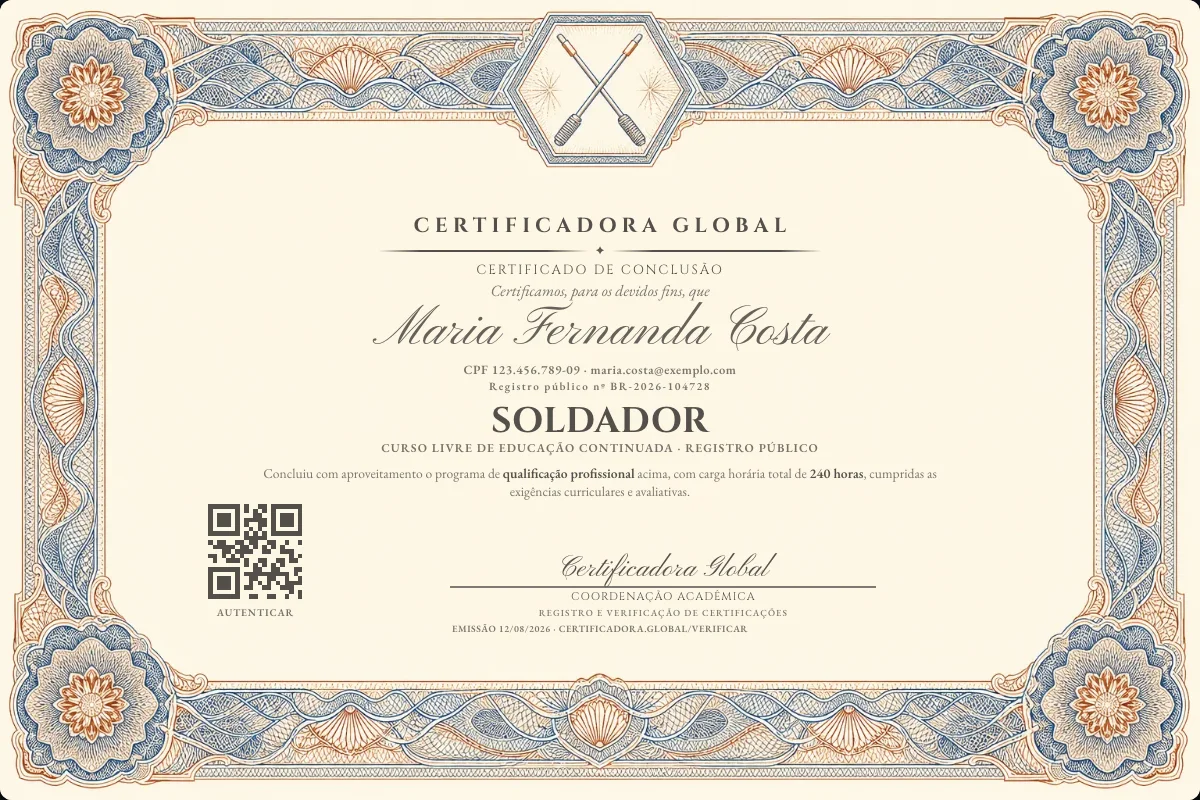 Capa do curso Soldador