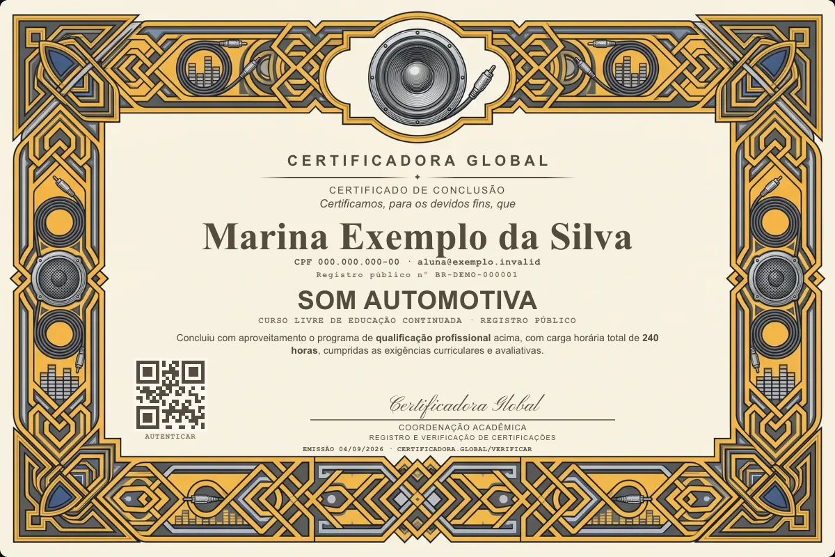 Capa do curso Som Automotiva