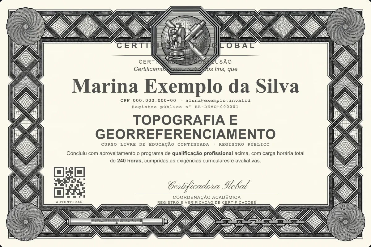 Capa do curso Topografia e Georreferenciamento