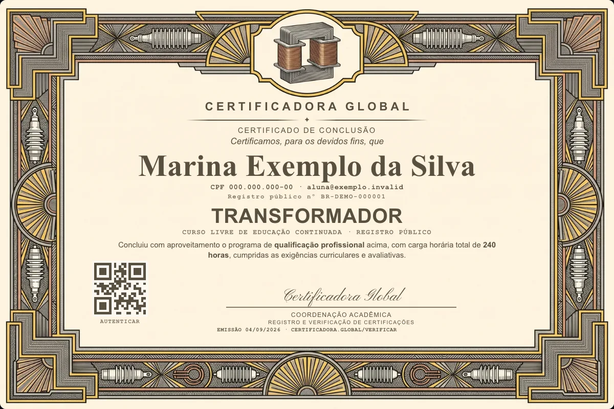 Capa do curso Transformador