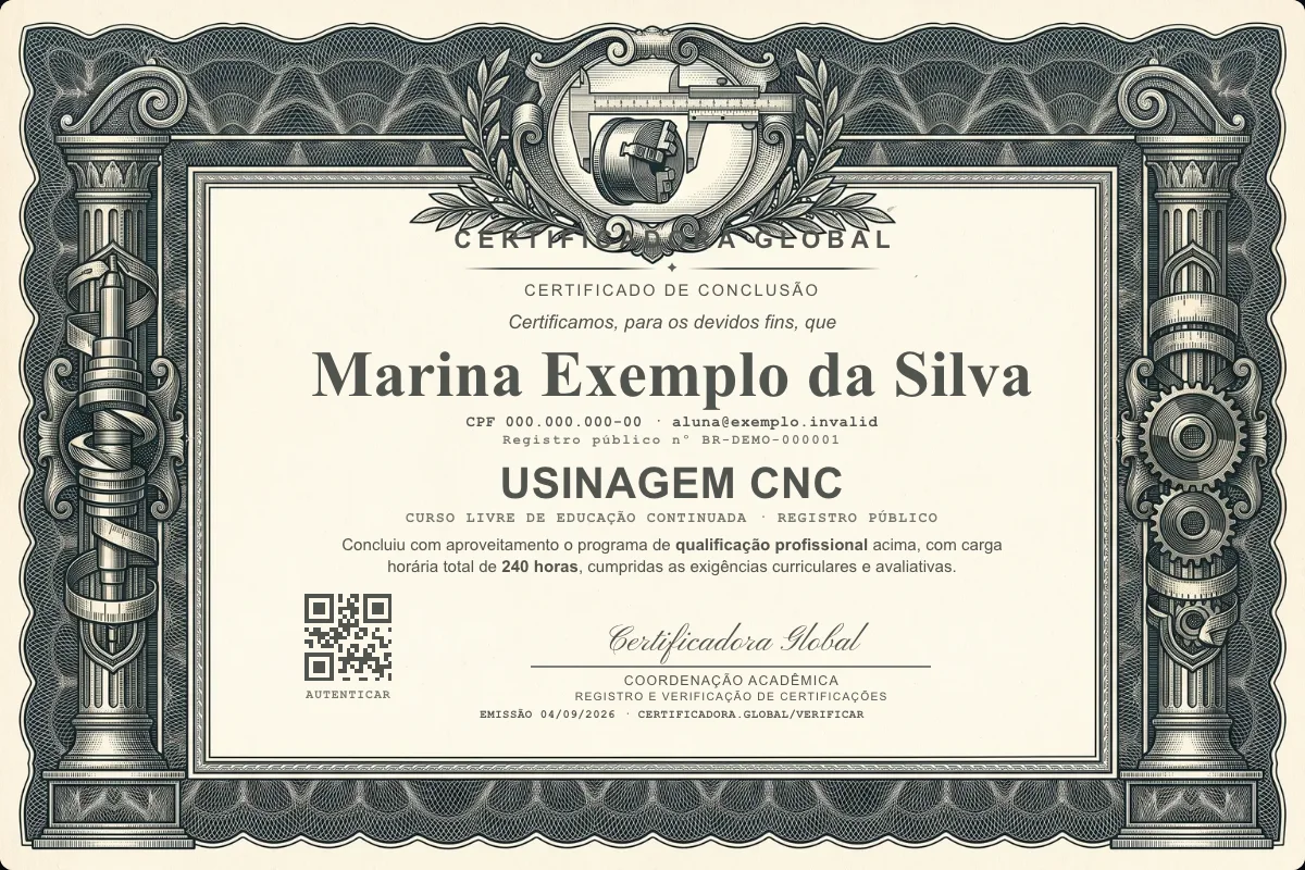 Capa do curso Usinagem CNC