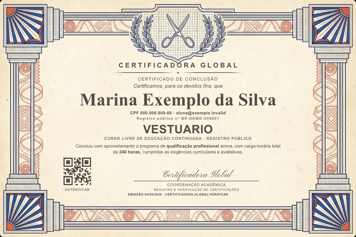 Capa do curso Vestuario